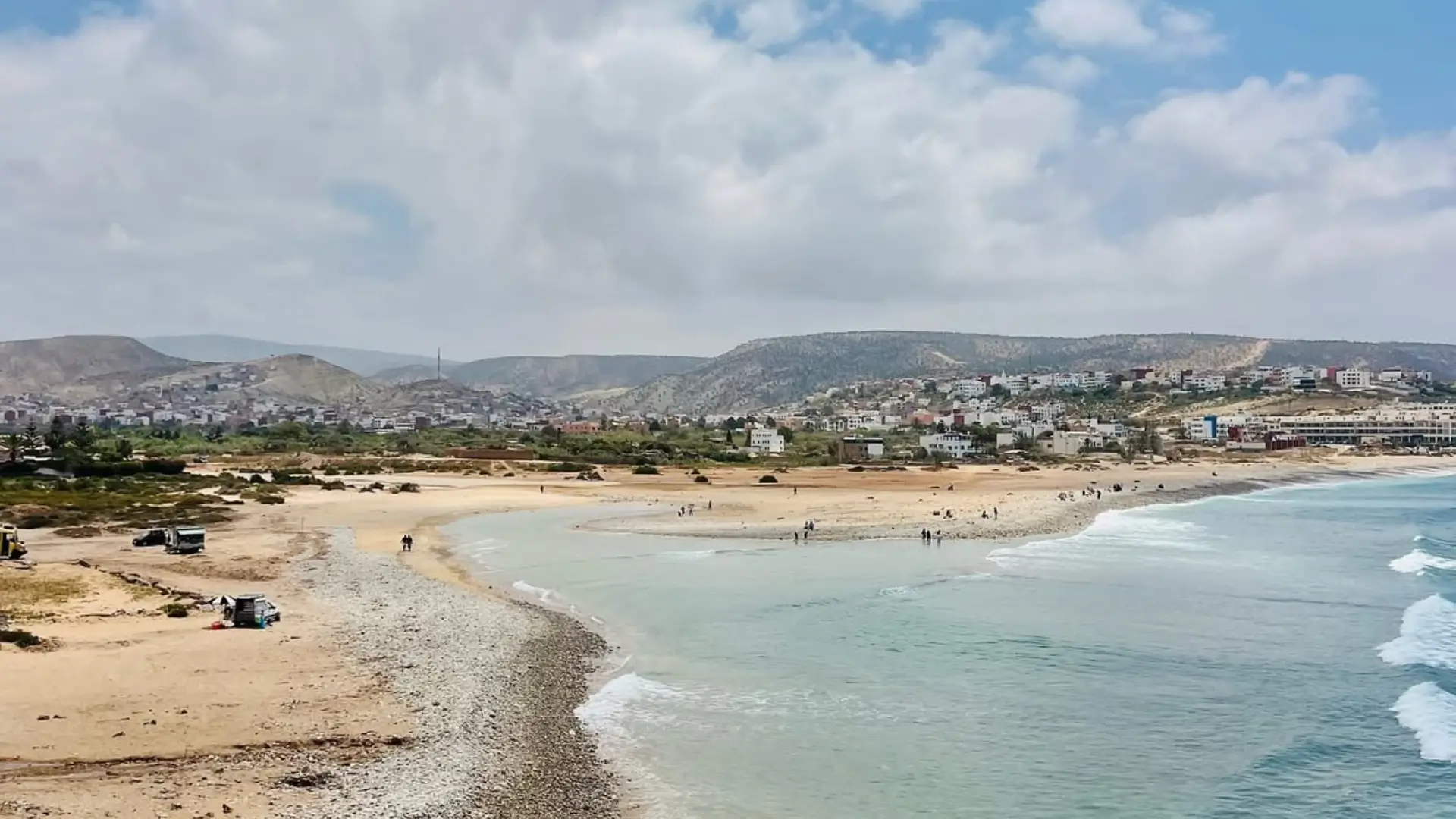 Aourir coastline and beach in Morocco